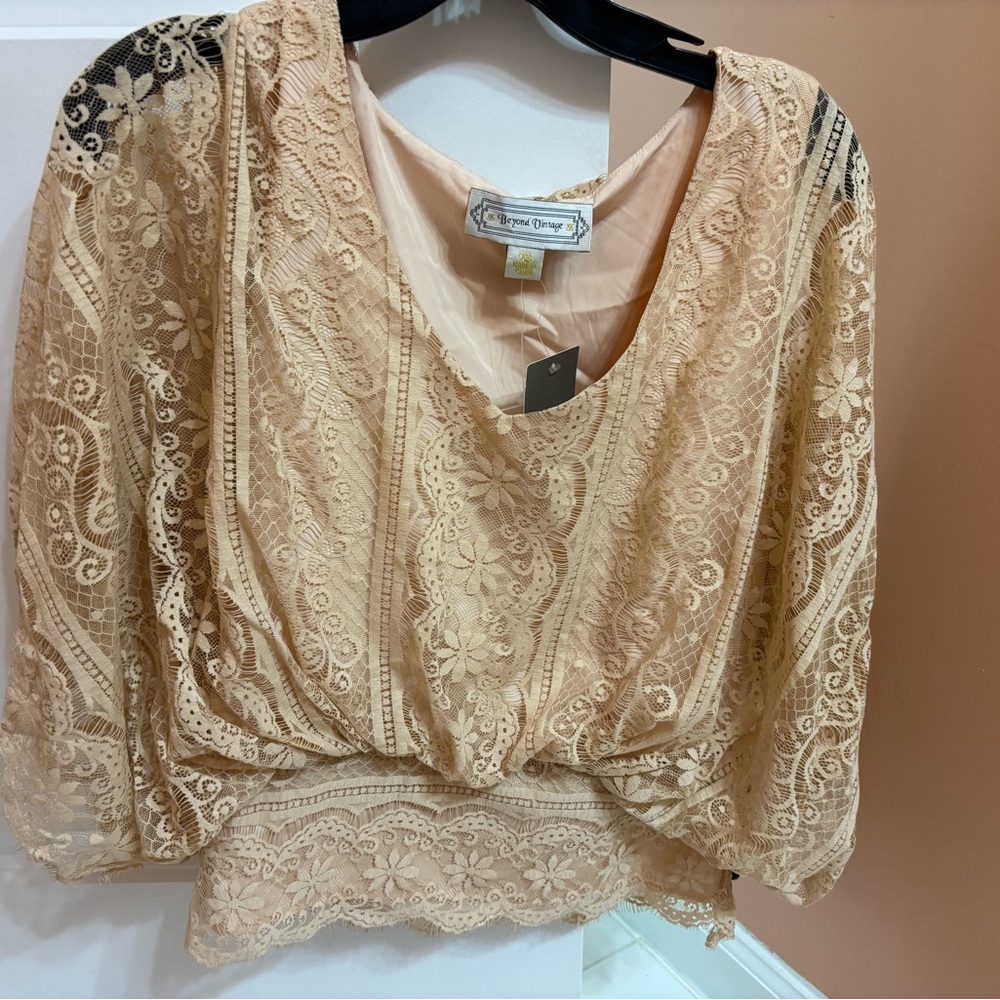Anthropologie Cream Blouse Top